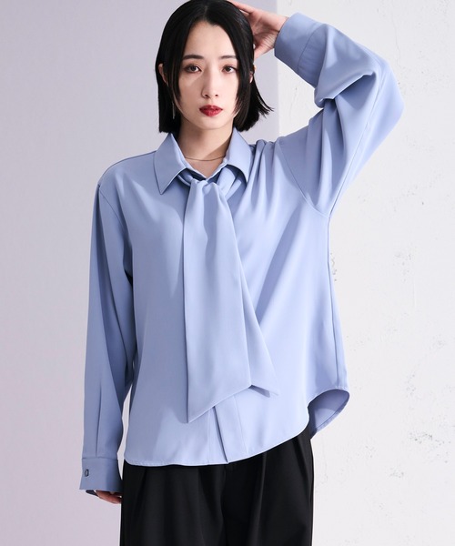 Ellno Loset(エルノロゼット)の「2wayノーブルボウタイシャツ(シャツ/ブラウス・メンズ・ブラック/オフホワイト/ブルー・SMALL/MEDIUM/LARGE)」の16枚目の写真