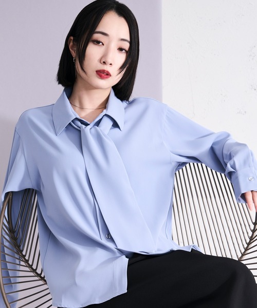 Ellno Loset(エルノロゼット)の「2wayノーブルボウタイシャツ(シャツ/ブラウス・メンズ・ブラック/オフホワイト/ブルー・SMALL/MEDIUM/LARGE)」の19枚目の写真