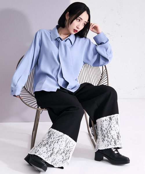 Ellno Loset(エルノロゼット)の「2wayノーブルボウタイシャツ(シャツ/ブラウス・メンズ・ブラック/オフホワイト/ブルー・SMALL/MEDIUM/LARGE)」の18枚目の写真