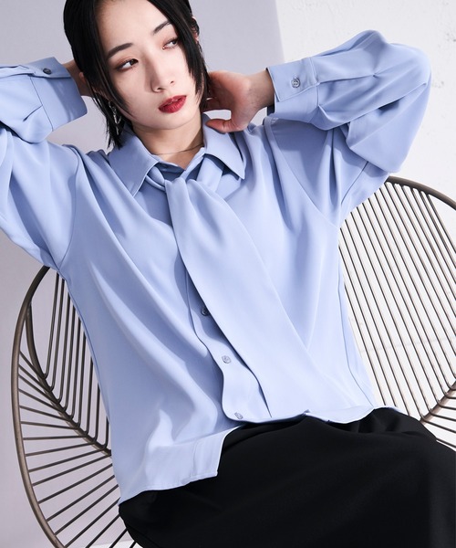 Ellno Loset(エルノロゼット)の「2wayノーブルボウタイシャツ(シャツ/ブラウス・メンズ・ブラック/オフホワイト/ブルー・SMALL/MEDIUM/LARGE)」の20枚目の写真
