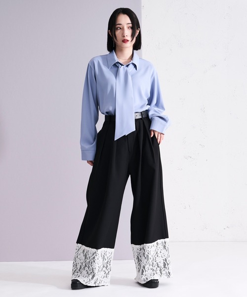 Ellno Loset(エルノロゼット)の「2wayノーブルボウタイシャツ(シャツ/ブラウス・メンズ・ブラック/オフホワイト/ブルー・SMALL/MEDIUM/LARGE)」の13枚目の写真