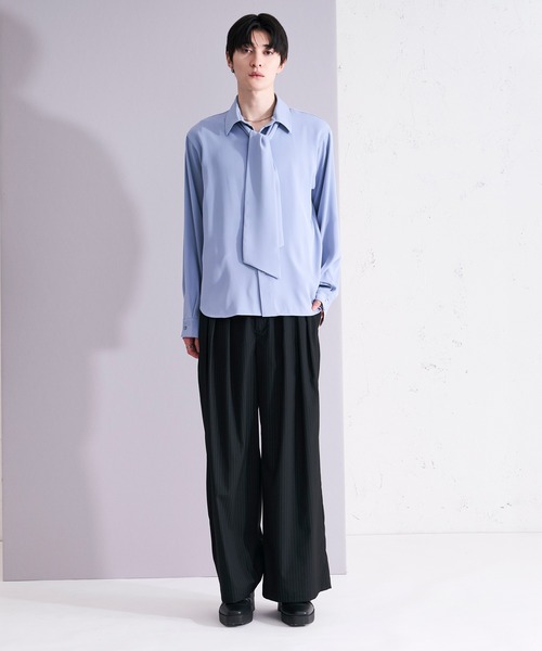 Ellno Loset(エルノロゼット)の「2wayノーブルボウタイシャツ(シャツ/ブラウス・メンズ・ブラック/オフホワイト/ブルー・SMALL/MEDIUM/LARGE)」の7枚目の写真