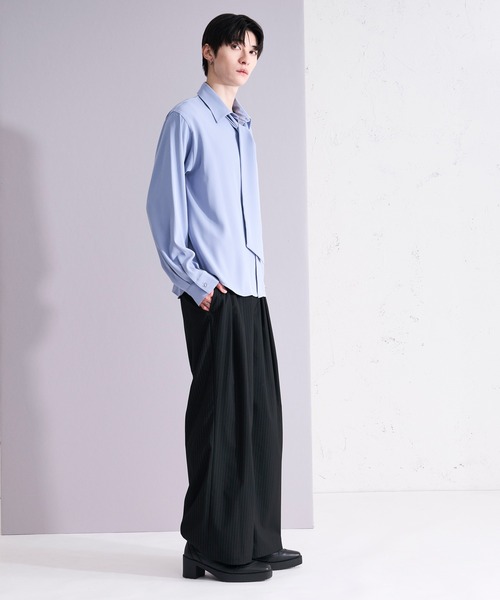 Ellno Loset(エルノロゼット)の「2wayノーブルボウタイシャツ(シャツ/ブラウス・メンズ・ブラック/オフホワイト/ブルー・SMALL/MEDIUM/LARGE)」の6枚目の写真