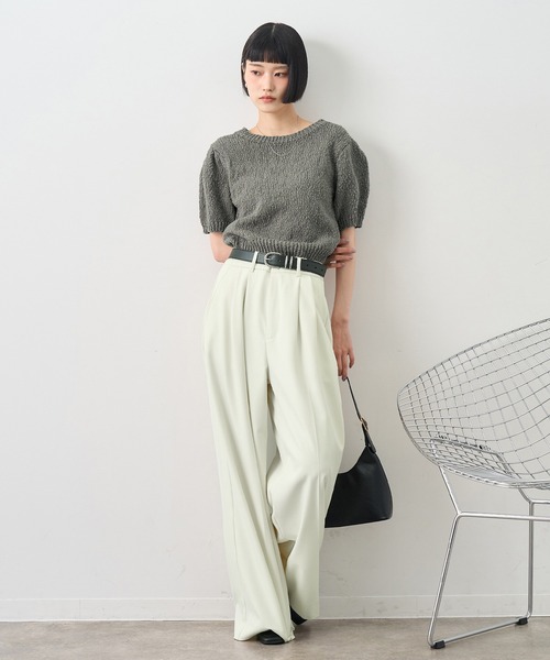 sheller パフスリーブニット 中古・古着通販】sheller (シェリエ) ハーフパフスリーブニット