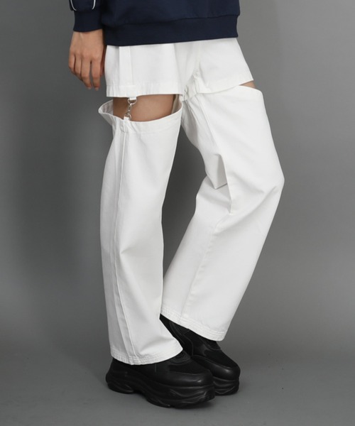 PINKHUNT（ピンクハント）の「PINKHUNT 2wayダメージデニムロングパンツ 1315K（デニムパンツ・キッズ・ホワイト/ブルー/ブラック・120cm/130cm/140cm/150cm/160cm）」の2枚目の写真