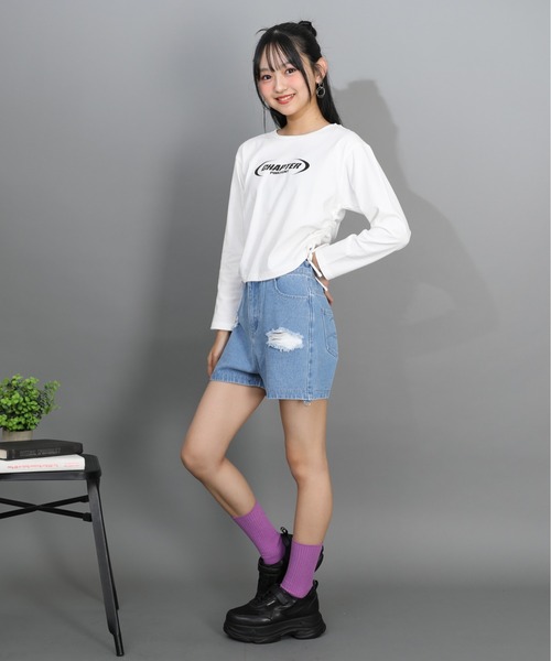 PINKHUNT（ピンクハント）の「PINKHUNT 2wayダメージデニムロングパンツ 1315K（デニムパンツ・キッズ・ホワイト/ブルー/ブラック・120cm/130cm/140cm/150cm/160cm）」の12枚目の写真
