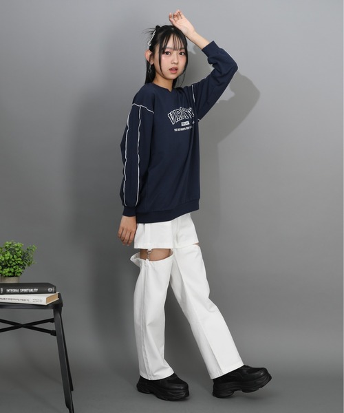 PINKHUNT（ピンクハント）の「PINKHUNT 2wayダメージデニムロングパンツ 1315K（デニムパンツ・キッズ・ホワイト/ブルー/ブラック・120cm/130cm/140cm/150cm/160cm）」の19枚目の写真