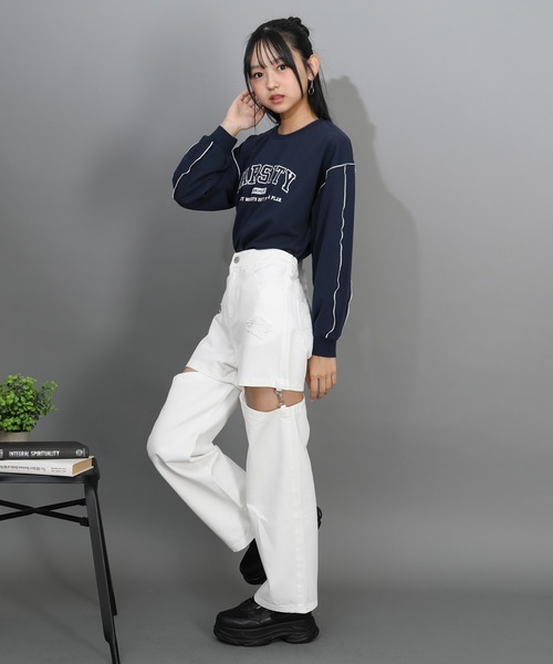 PINKHUNT（ピンクハント）の「PINKHUNT 2wayダメージデニムロングパンツ 1315K（デニムパンツ・キッズ・ホワイト/ブルー/ブラック・120cm/130cm/140cm/150cm/160cm）」の22枚目の写真