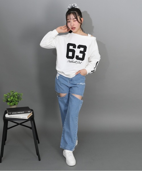 PINKHUNT（ピンクハント）の「PINKHUNT 2wayダメージデニムロングパンツ 1315K（デニムパンツ・キッズ・ホワイト/ブルー/ブラック・120cm/130cm/140cm/150cm/160cm）」の7枚目の写真