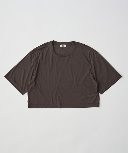 UNFIL（アンフィル）の「UNFIL アンフィル / twisted cotton sheer jersey cropped Tee ツイストコットンシアージャージークロップドTシャツ / WXSP-UW122（Tシャツ/カットソー・レディース・アッシュグレー/ダークブラウン・1）」の2枚目の写真