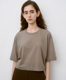 UNFIL | UNFIL アンフィル / twisted cotton sheer jersey cropped Tee ツイストコットンシアージャージークロップドTシャツ / WXSP-UW122(Tシャツ/カットソー)