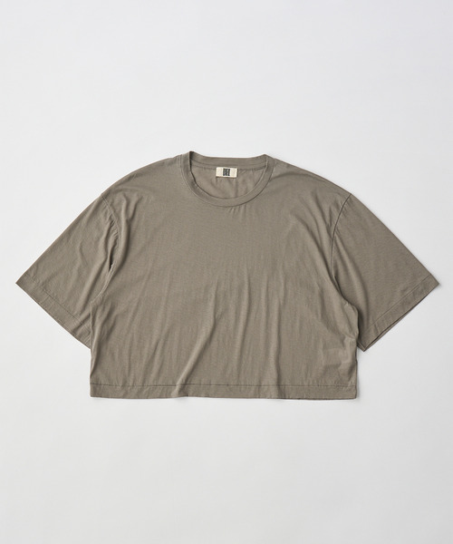 UNFIL（アンフィル）の「UNFIL アンフィル / twisted cotton sheer jersey cropped Tee ツイストコットンシアージャージークロップドTシャツ / WXSP-UW122（Tシャツ/カットソー・レディース・アッシュグレー/ダークブラウン・1）」の4枚目の写真