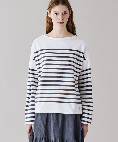 ORCIVAL（オーシバル）の「ORCIVAL | ラッセル ボートネック ワイドセーラーTシャツ WOMEN（Tシャツ/カットソー・レディース・グレー系その他/イエロー系その他/ブルー系その他2/ブルー系その他・1）」の2枚目の写真