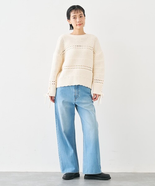 collex（コレックス）の「袖口レースアップ2WAYカーディガン（カーディガン/ボレロ・レディース・ネイビー/オフホワイト・フリー）」の8枚目の写真