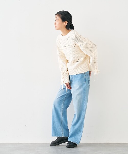 collex（コレックス）の「袖口レースアップ2WAYカーディガン（カーディガン/ボレロ・レディース・ネイビー/オフホワイト・フリー）」の10枚目の写真