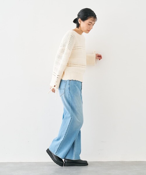 collex（コレックス）の「袖口レースアップ2WAYカーディガン（カーディガン/ボレロ・レディース・ネイビー/オフホワイト・フリー）」の11枚目の写真