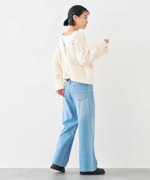collex（コレックス）の「袖口レースアップ2WAYカーディガン（カーディガン/ボレロ・レディース・ネイビー/オフホワイト・フリー）」の12枚目の写真