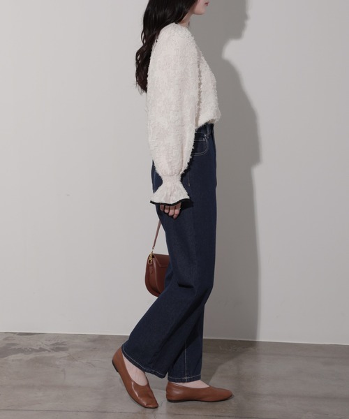 nouvellemoi(ヌーベルモイ)の「デニムストレートパンツ(デニムパンツ・レディース・ブラック/サックスブルー/ブルー/インディゴブルー・M)」の12枚目の写真