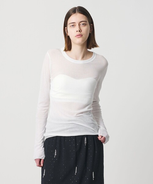 AEWEN MATOPH(イウエン マトフ)の「<AEWEN MATOPH>シアークルーネック ロングスリーブカットソー(Tシャツ/カットソー・レディース・ブラック/ホワイト/イエロー・FREE)」の2枚目の写真