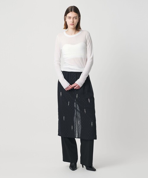 AEWEN MATOPH(イウエン マトフ)の「<AEWEN MATOPH>シアークルーネック ロングスリーブカットソー(Tシャツ/カットソー・レディース・ブラック/ホワイト/イエロー・FREE)」の6枚目の写真