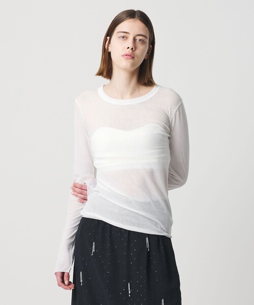 AEWEN MATOPH(イウエン マトフ)の「<AEWEN MATOPH>シアークルーネック ロングスリーブカットソー(Tシャツ/カットソー・レディース・ブラック/ホワイト/イエロー・FREE)」の11枚目の写真