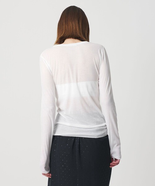 AEWEN MATOPH(イウエン マトフ)の「<AEWEN MATOPH>シアークルーネック ロングスリーブカットソー(Tシャツ/カットソー・レディース・ブラック/ホワイト/イエロー・FREE)」の13枚目の写真