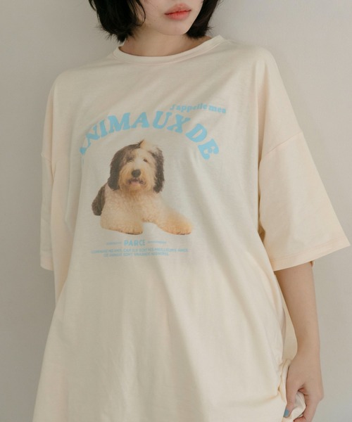 PILIT（ピリット）の「dog×logo tee（Tシャツ/カットソー・レディース・アイボリー/オフホワイト・MEDIUM）」の3枚目の写真