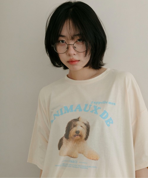 PILIT（ピリット）の「dog×logo tee（Tシャツ/カットソー・レディース・アイボリー/オフホワイト・MEDIUM）」の4枚目の写真