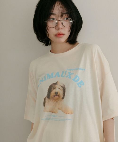 PILIT（ピリット）の「dog×logo tee（Tシャツ/カットソー・レディース・アイボリー/オフホワイト・MEDIUM）」の5枚目の写真