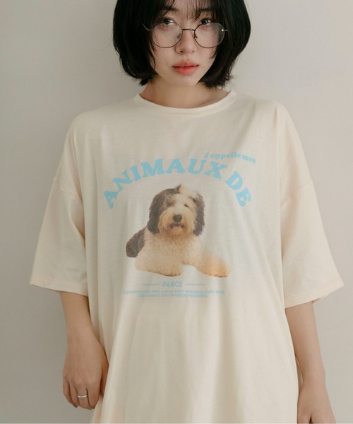 PILIT（ピリット）の「dog×logo tee（Tシャツ/カットソー・レディース・アイボリー/オフホワイト・MEDIUM）」の6枚目の写真
