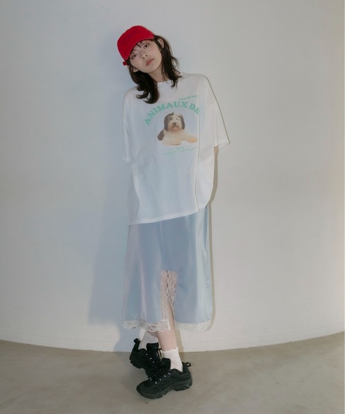 PILIT（ピリット）の「dog×logo tee（Tシャツ/カットソー・レディース・アイボリー/オフホワイト・MEDIUM）」の18枚目の写真