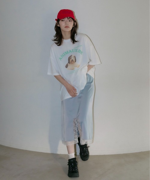 PILIT（ピリット）の「dog×logo tee（Tシャツ/カットソー・レディース・アイボリー/オフホワイト・MEDIUM）」の19枚目の写真