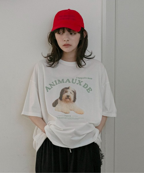 PILIT（ピリット）の「dog×logo tee（Tシャツ/カットソー・レディース・アイボリー/オフホワイト・MEDIUM）」の8枚目の写真