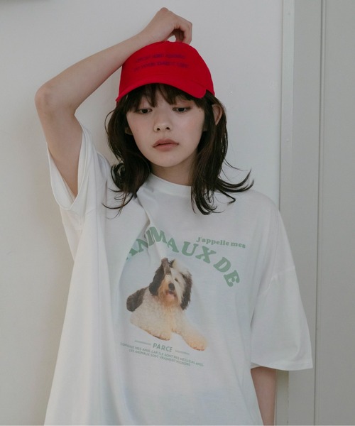 PILIT（ピリット）の「dog×logo tee（Tシャツ/カットソー・レディース・アイボリー/オフホワイト・MEDIUM）」の9枚目の写真