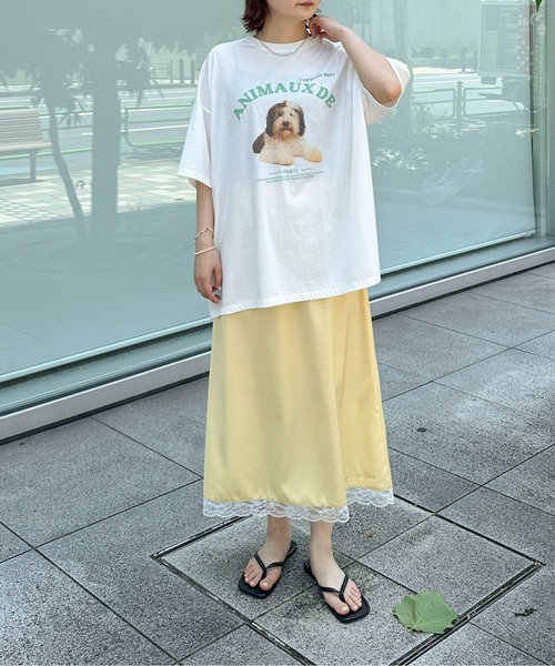 PILIT(ピリット)の「dog×logo tee(Tシャツ/カットソー・レディース・アイボリー/オフホワイト・MEDIUM)」の3枚目の写真