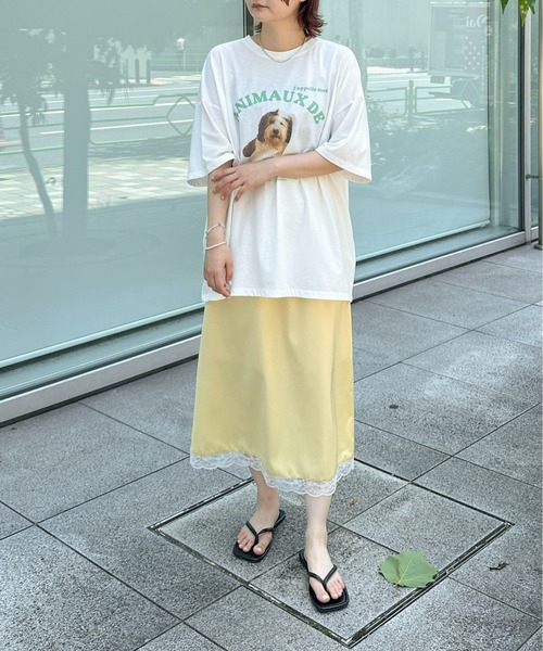 PILIT(ピリット)の「dog×logo tee(Tシャツ/カットソー・レディース・アイボリー/オフホワイト・MEDIUM)」の4枚目の写真