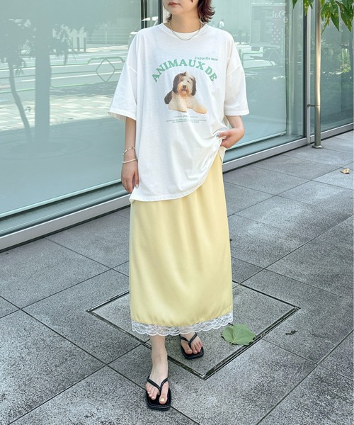 PILIT(ピリット)の「dog×logo tee(Tシャツ/カットソー・レディース・アイボリー/オフホワイト・MEDIUM)」の5枚目の写真