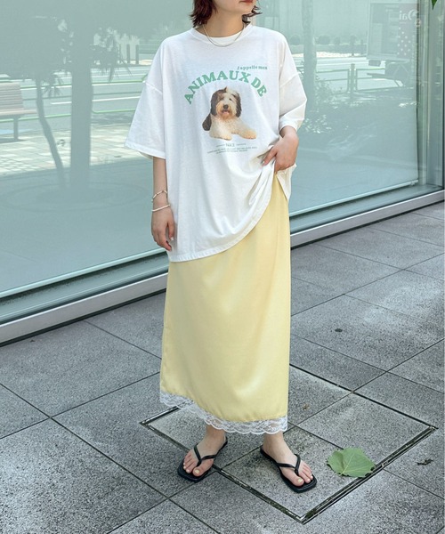 PILIT(ピリット)の「dog×logo tee(Tシャツ/カットソー・レディース・アイボリー/オフホワイト・MEDIUM)」の6枚目の写真
