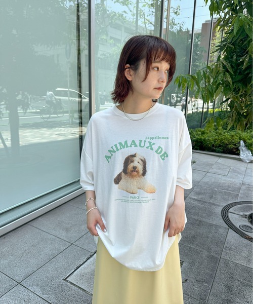PILIT(ピリット)の「dog×logo tee(Tシャツ/カットソー・レディース・アイボリー/オフホワイト・MEDIUM)」の8枚目の写真