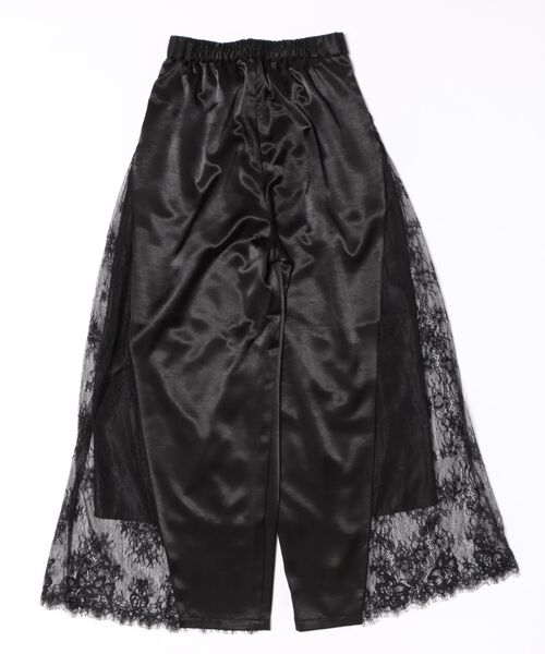 STYLEBLOCK（スタイルブロック）の「サテン×レース切替タックパンツ（その他パンツ・レディース・ブラック/ホワイト/カーキ・M）」の4枚目の写真