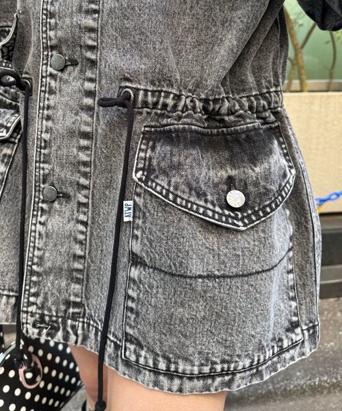 CIAOPANIC(チャオパニック)の「【ANTI WARP /アンチワープ】デニムスモッグフーディジャケット(デニムジャケット・レディース・ブラウン/インディゴブルー/イエロー/ブラック・FREE)」の8枚目の写真