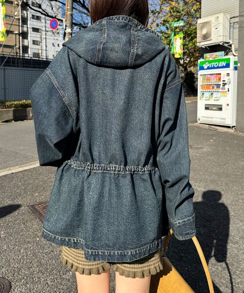 CIAOPANIC(チャオパニック)の「【ANTI WARP /アンチワープ】デニムスモッグフーディジャケット(デニムジャケット・レディース・ブラウン/インディゴブルー/イエロー/ブラック・FREE)」の20枚目の写真