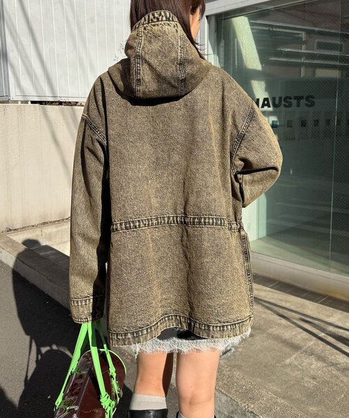 CIAOPANIC(チャオパニック)の「【ANTI WARP /アンチワープ】デニムスモッグフーディジャケット(デニムジャケット・レディース・ブラウン/インディゴブルー/イエロー/ブラック・FREE)」の21枚目の写真