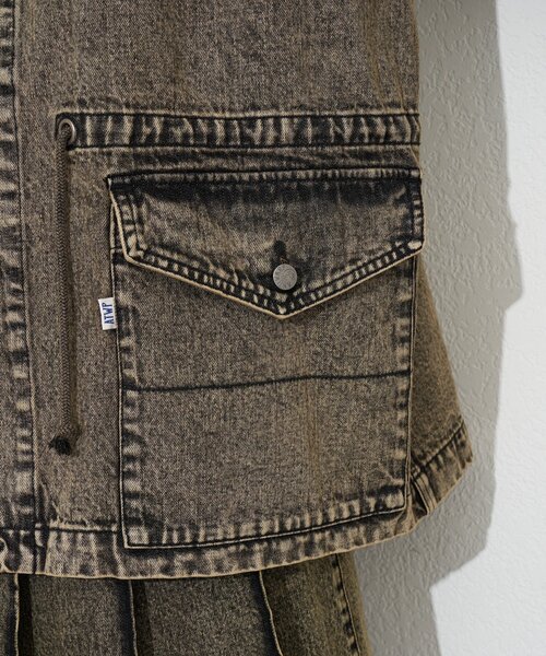 CIAOPANIC(チャオパニック)の「【ANTI WARP /アンチワープ】デニムスモッグフーディジャケット(デニムジャケット・レディース・ブラウン/インディゴブルー/イエロー/ブラック・FREE)」の8枚目の写真