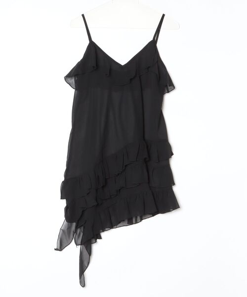 FREE STYLISTS(フリー スタイリスト)の「YUGA_YGMC Korean-style tiered ruffle camisole(ドレス・レディース・ホワイト/ブラック/グレー・FREE)」の2枚目の写真