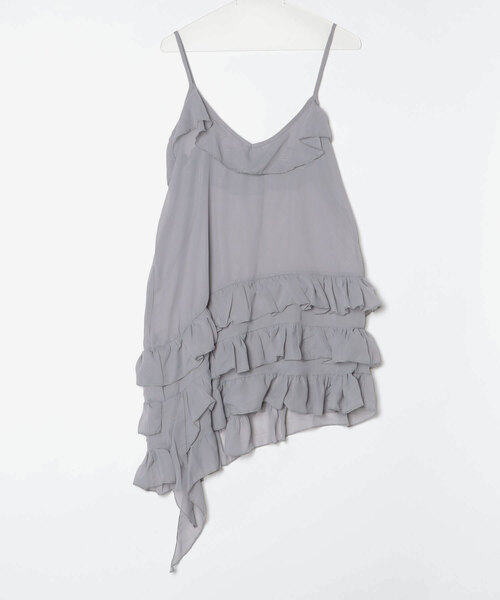 FREE STYLISTS(フリー スタイリスト)の「YUGA_YGMC Korean-style tiered ruffle camisole(ドレス・レディース・ホワイト/ブラック/グレー・FREE)」の14枚目の写真