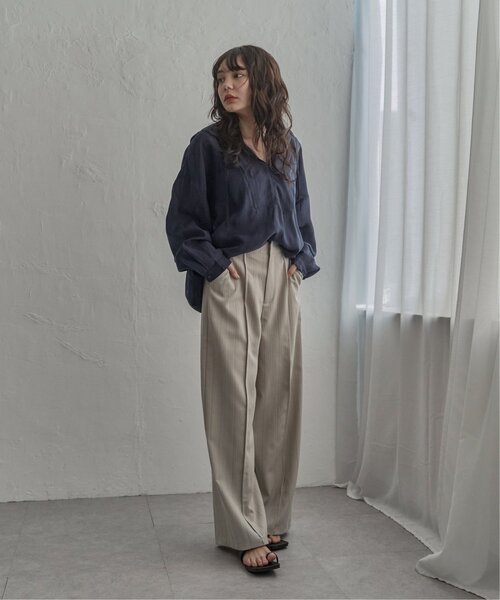 notch.(ノッチ)の「シアーアノラックシャツ(シャツ/ブラウス・レディース・ホワイト/ベージュ/ネイビー・M)」の10枚目の写真