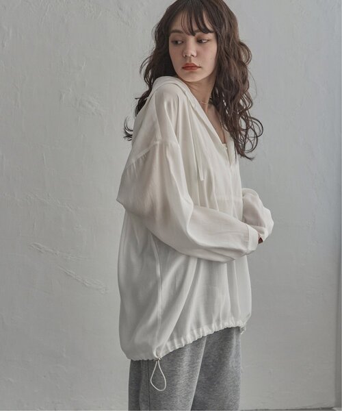 notch.(ノッチ)の「シアーアノラックシャツ(シャツ/ブラウス・レディース・ホワイト/ベージュ/ネイビー・M)」の20枚目の写真