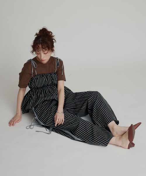 W:Huku(フーク)の「【W:Huku / ブロードストライプ】ペプラム ビスチェ キャミソール / Broad-Striped Peplum Camisole(キャミソール・レディース・ブラック/ブラウン/ブルー/ベージュ・FREE)」の11枚目の写真