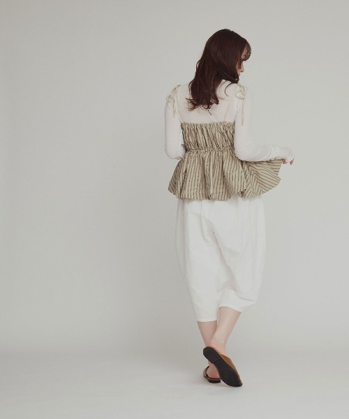 W:Huku(フーク)の「【W:Huku / ブロードストライプ】ペプラム ビスチェ キャミソール / Broad-Striped Peplum Camisole(キャミソール・レディース・ブラック/ブラウン/ブルー/ベージュ・FREE)」の13枚目の写真